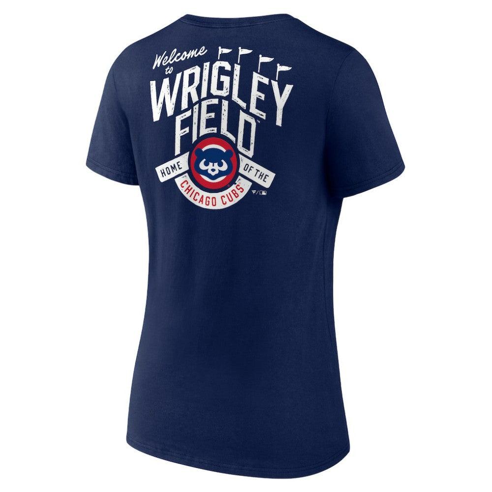 Chicago Cubs Women's Hometown Collection Wrigley V-Neck T-Shirt Discount