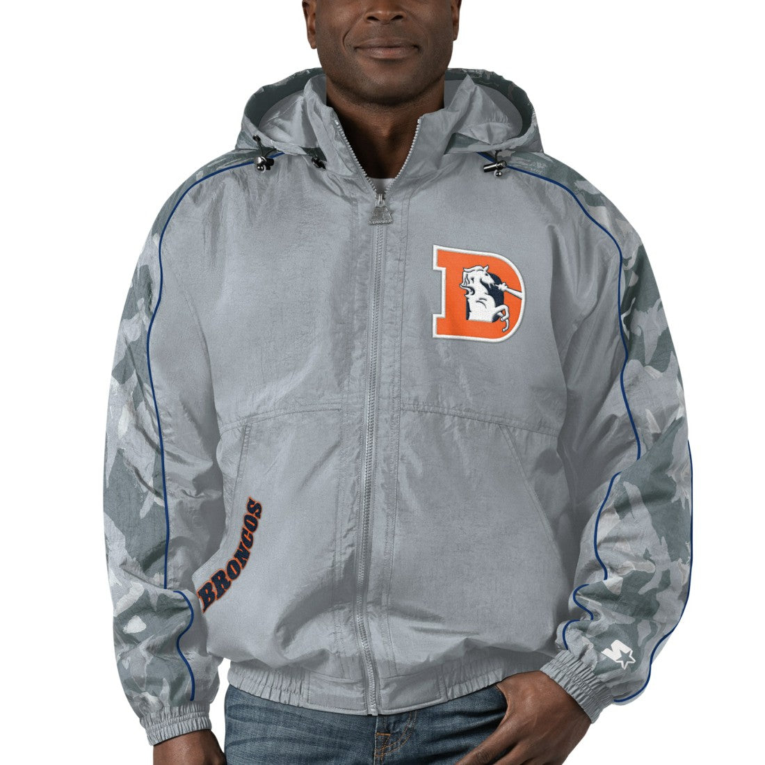 Denver Broncos Starter Thursday Night Gridiron Throwback Full-Zip Jacket - Gray - NFL