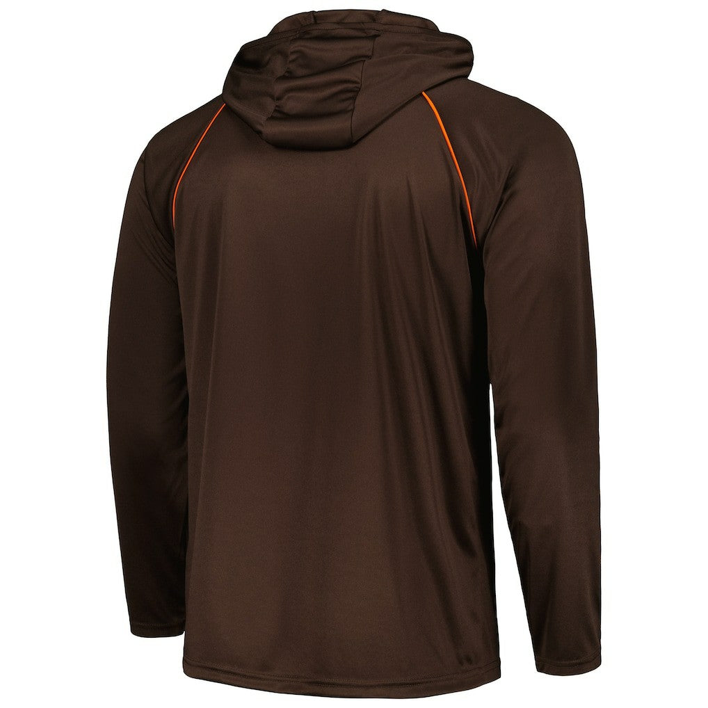Cleveland Browns Starter Gridiron Classics Throwback Raglan Long Sleeve Hooded T-Shirt - Brown - NFL