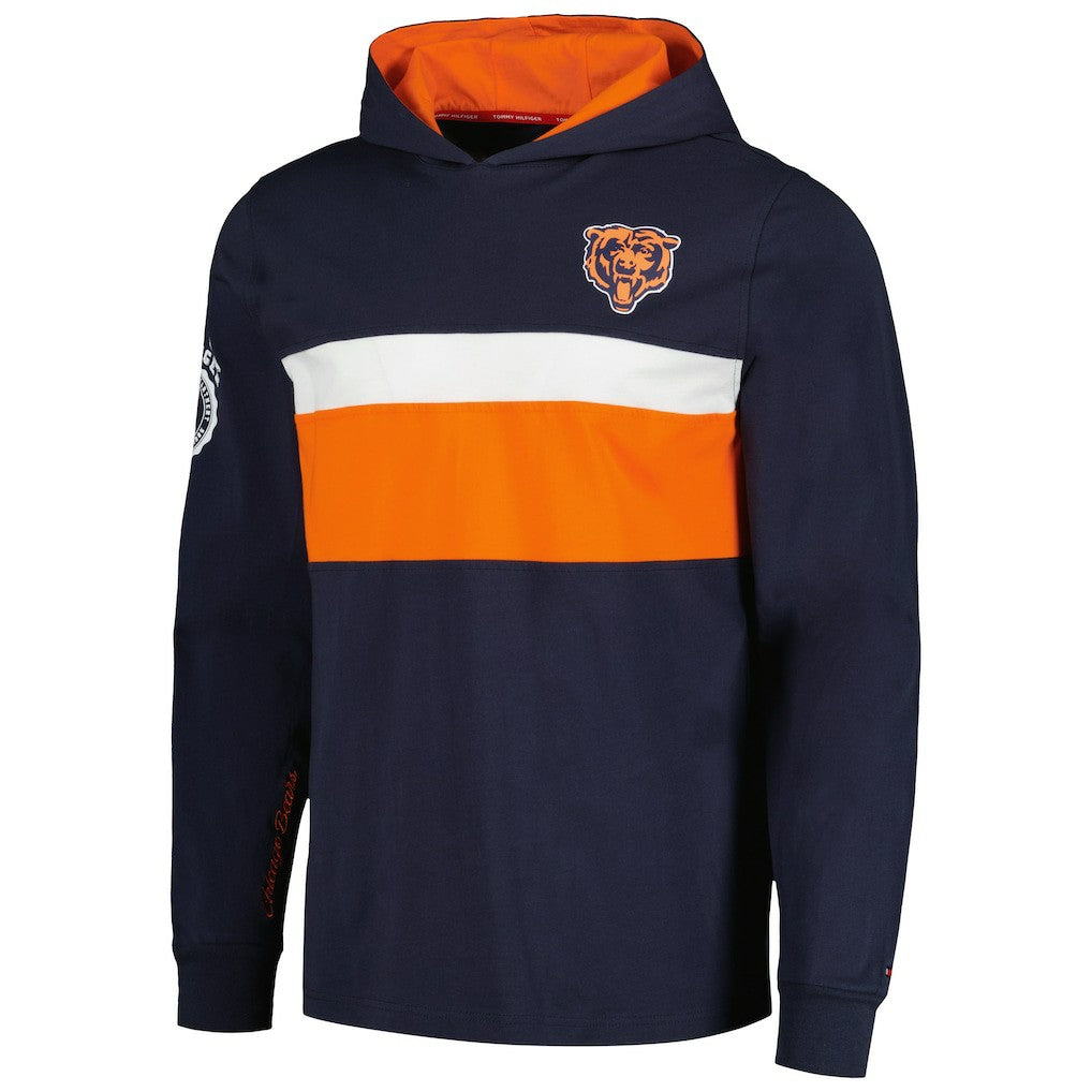 Chicago Bears Tommy Hilfiger Morgan Long Sleeve Hoodie T-Shirt - Navy - NFL