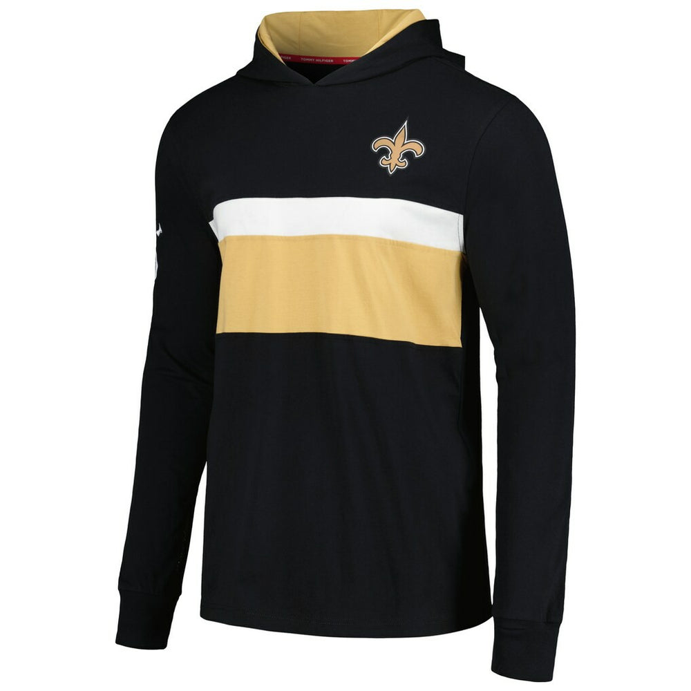 New Orleans Saints Tommy Hilfiger Morgan Long Sleeve Hoodie T-Shirt - Black - NFL
