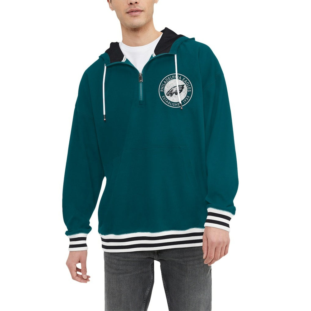 Philadelphia Eagles Tommy Hilfiger Midnight Aaron Quarter-Zip Hoodie - Green - NFL