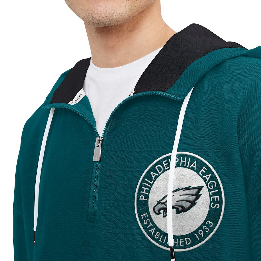 Philadelphia Eagles Tommy Hilfiger Midnight Aaron Quarter-Zip Hoodie - Green - NFL
