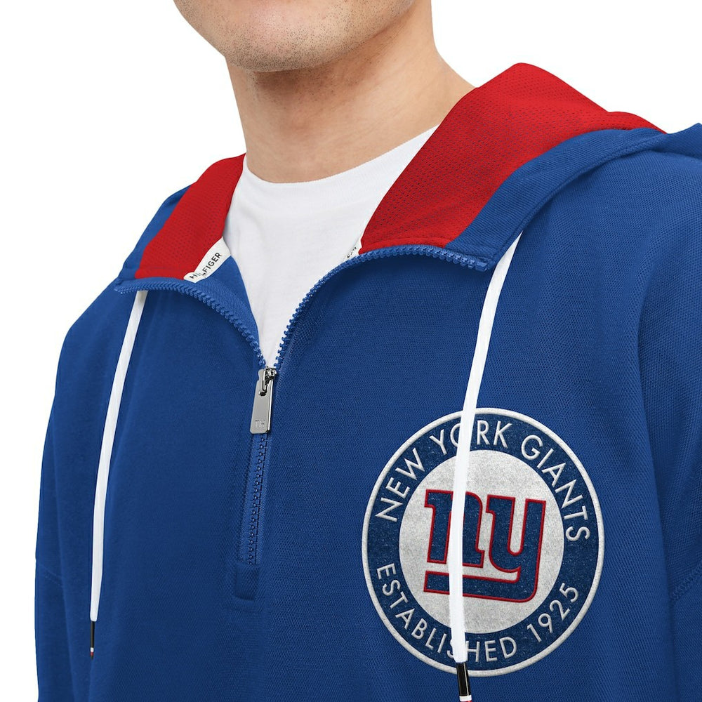 New York Giants Tommy Hilfiger Aaron Quarter-Zip Hoodie - Royal - NFL