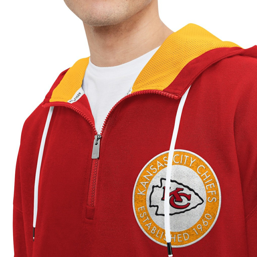 Kansas City Chiefs Tommy Hilfiger Aaron Quarter-Zip Hoodie - Red - NFL
