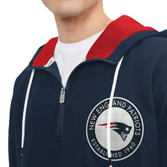 New England Patriots Tommy Hilfiger Aaron Quarter-Zip Hoodie - Navy - NFL