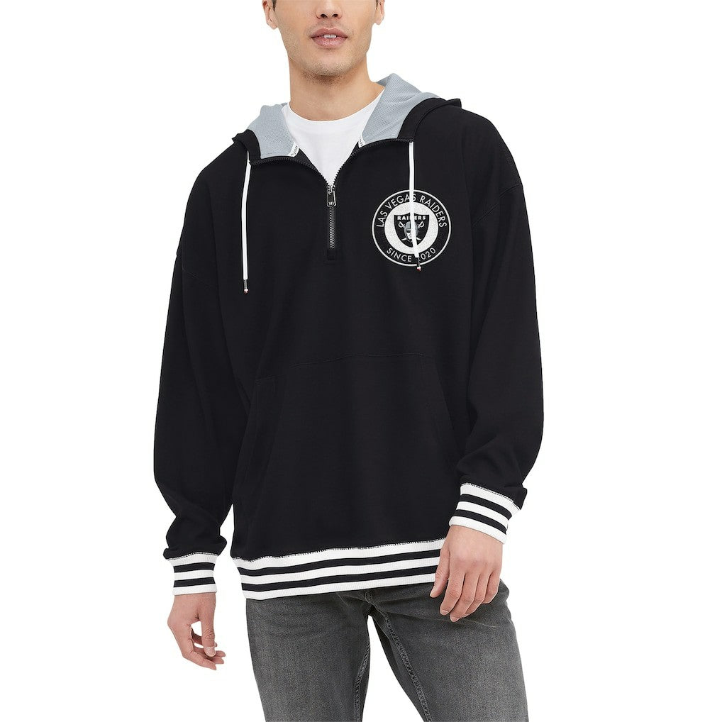 Las Vegas Raiders Tommy Hilfiger Aaron Quarter-Zip Hoodie - Black - NFL