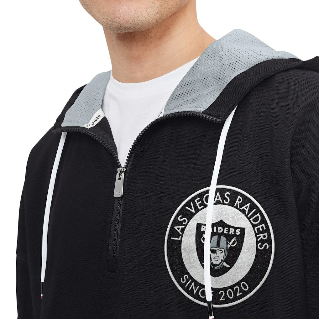 Las Vegas Raiders Tommy Hilfiger Aaron Quarter-Zip Hoodie - Black - NFL