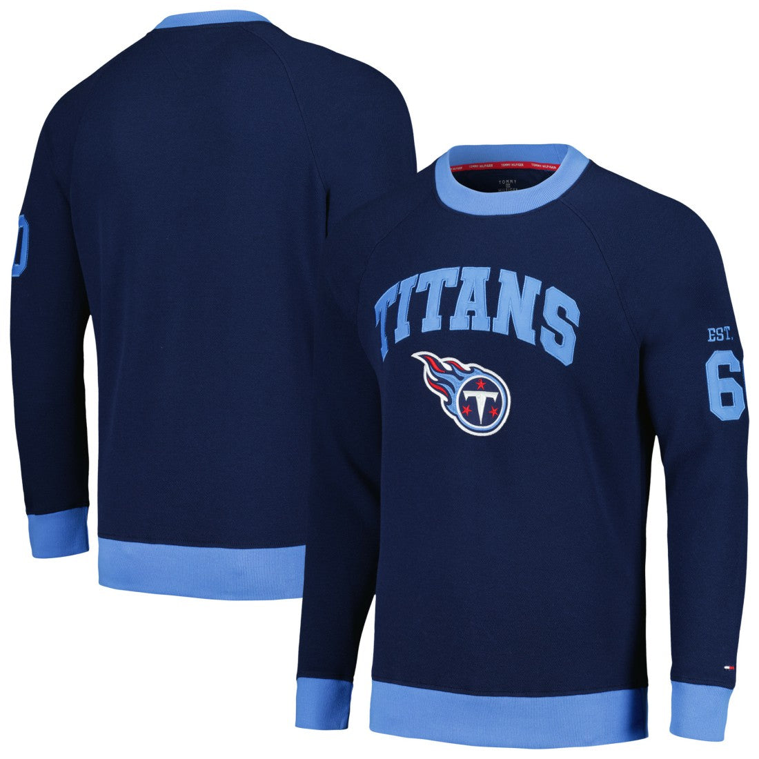 Tennessee Titans Tommy Hilfiger Reese Raglan Tri-Blend Pullover Sweatshirt - Navy - NFL