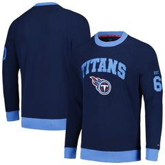Tennessee Titans Tommy Hilfiger Reese Raglan Tri-Blend Pullover Sweatshirt - Navy - NFL