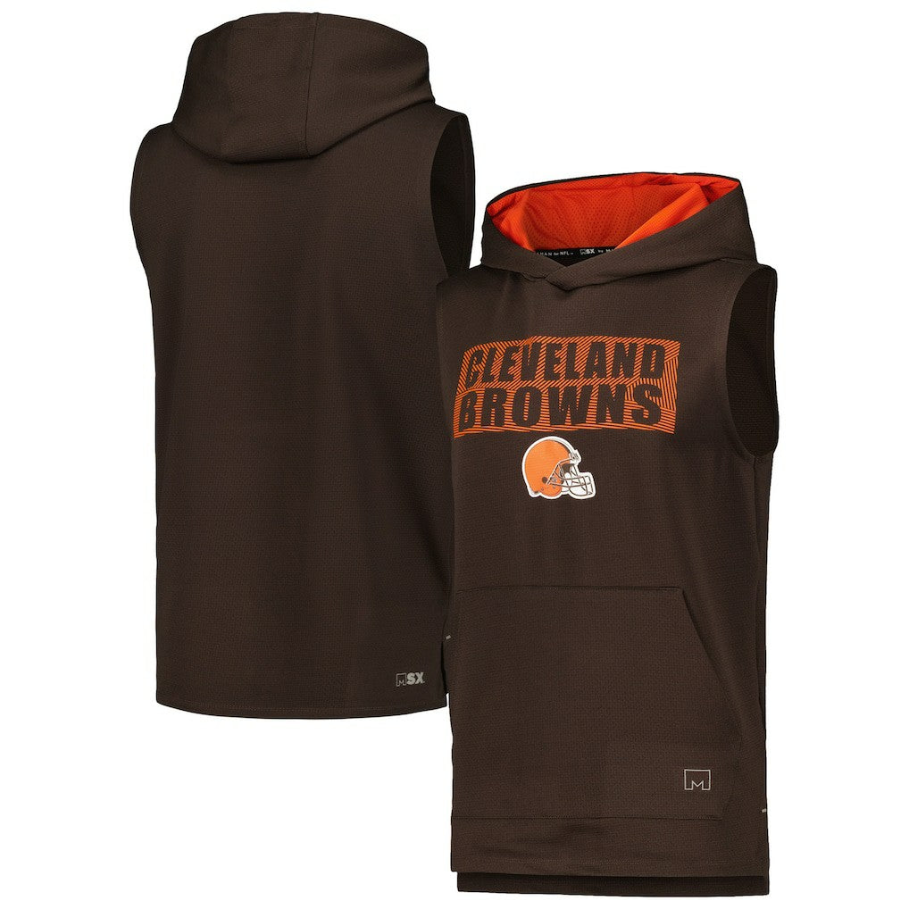 Cleveland Browns MSX by Michael Strahan Marathon Sleeveless Pullover Hoodie - Brown - NFL