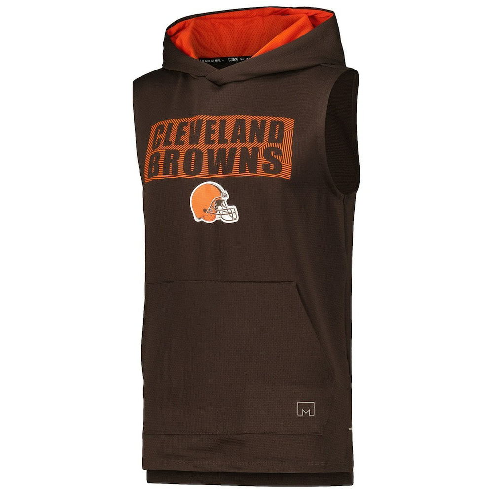 Cleveland Browns MSX by Michael Strahan Marathon Sleeveless Pullover Hoodie - Brown - NFL