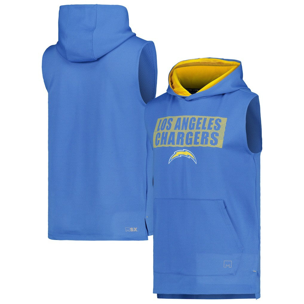 Los Angeles Chargers MSX by Michael Strahan Marathon Sleeveless Pullover Hoodie - Powder Blue - NFL