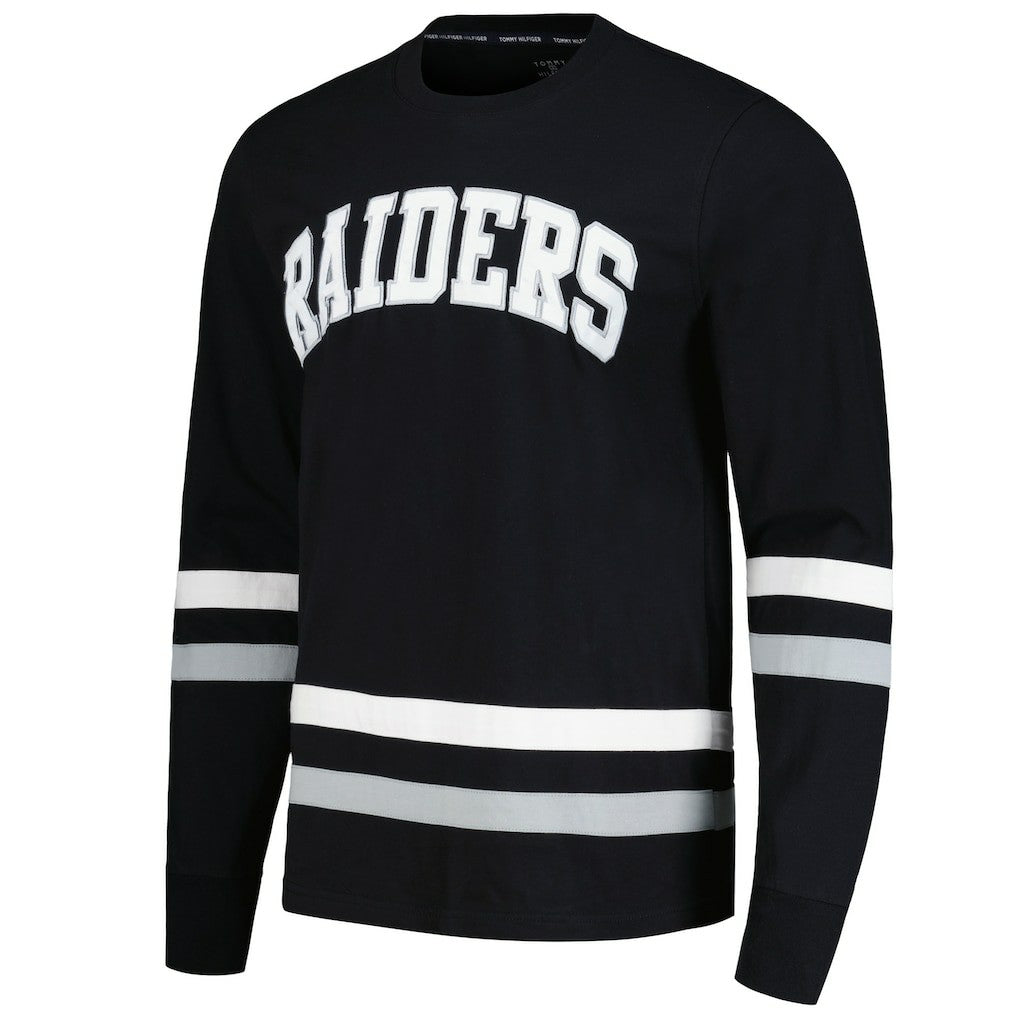 Las Vegas Raiders Tommy Hilfiger Nolan Long Sleeve T-Shirt - Black/Silver - NFL