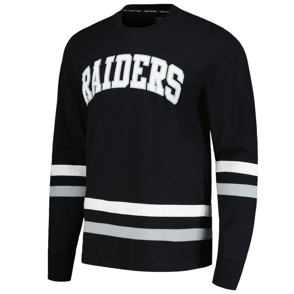 Las Vegas Raiders Tommy Hilfiger Nolan Long Sleeve T-Shirt - Black/Silver - NFL