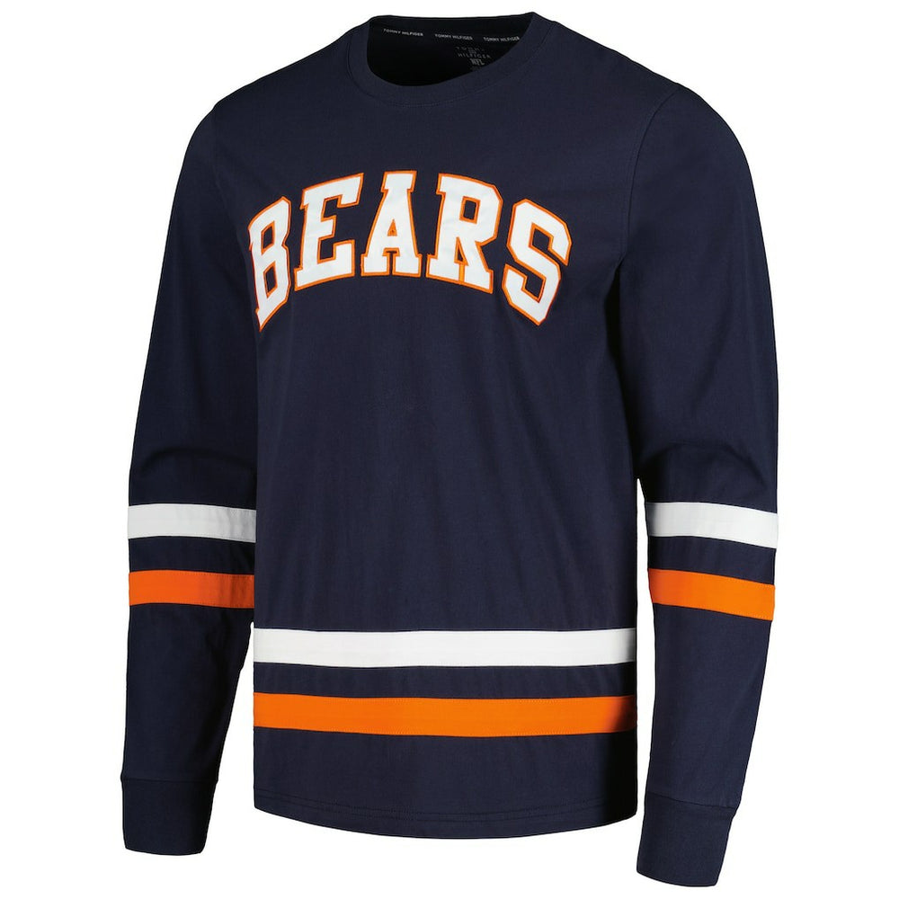Chicago Bears Tommy Hilfiger Nolan Long Sleeve T-Shirt - Navy/Orange - NFL