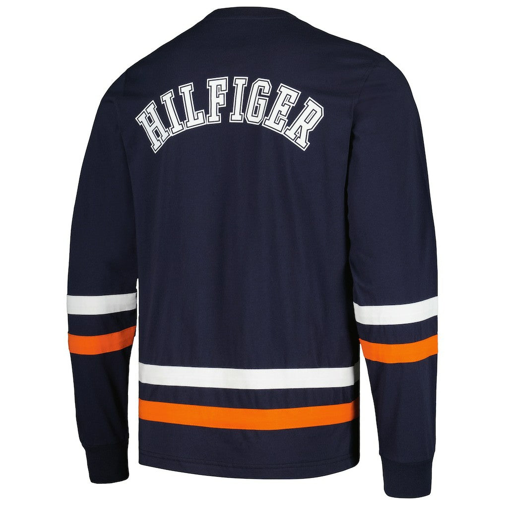 Chicago Bears Tommy Hilfiger Nolan Long Sleeve T-Shirt - Navy/Orange - NFL