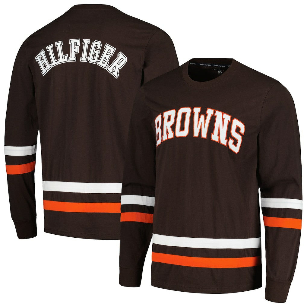 Cleveland Browns Tommy Hilfiger Nolan Long Sleeve T-Shirt - Brown/Orange - NFL