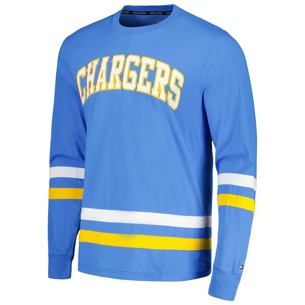 Los Angeles Chargers Tommy Hilfiger Nolan Long Sleeve T-Shirt - Powder Blue/Gold - NFL