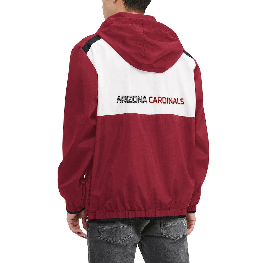 Arizona Cardinals Tommy Hilfiger Carter Half-Zip Hooded Top - Cardinal/White - NFL