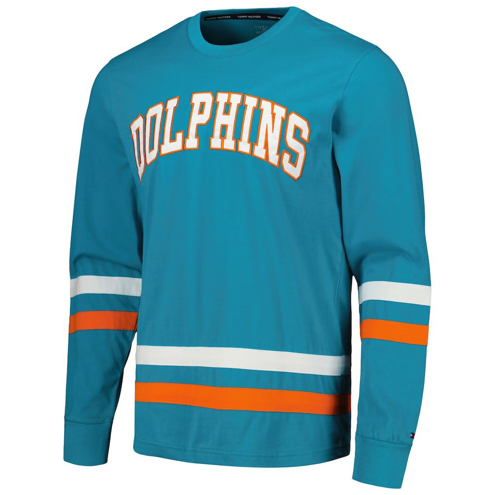 Miami Dolphins Tommy Hilfiger Nolan Long Sleeve T-Shirt - Aqua/Orange - NFL