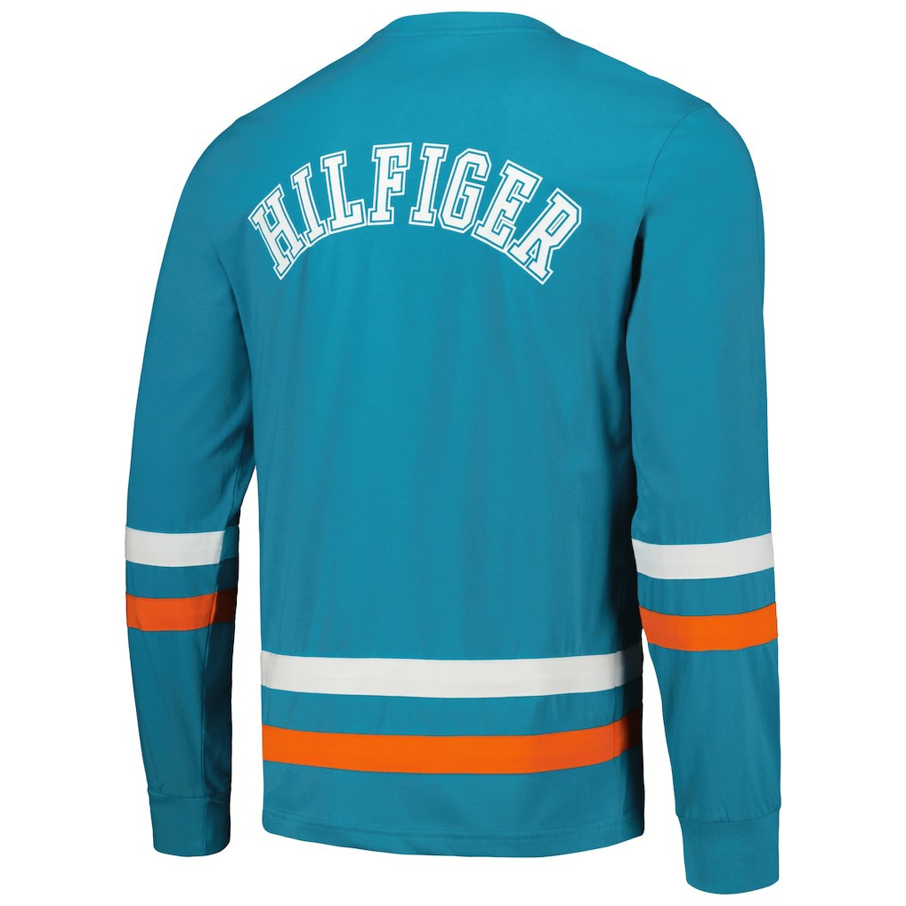 Miami Dolphins Tommy Hilfiger Nolan Long Sleeve T-Shirt - Aqua/Orange - NFL