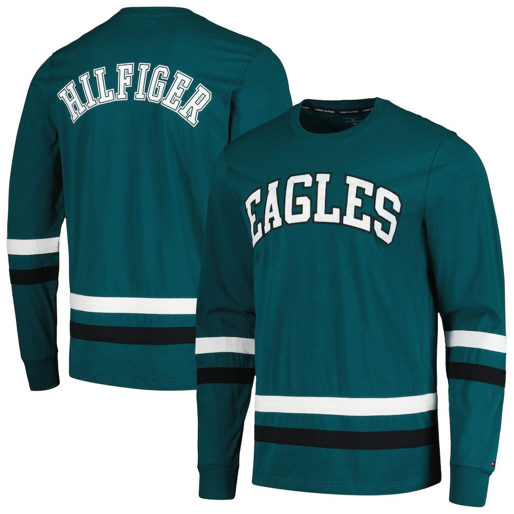 Philadelphia Eagles Tommy Hilfiger Nolan Long Sleeve T-Shirt - Midnight Green/Black - NFL