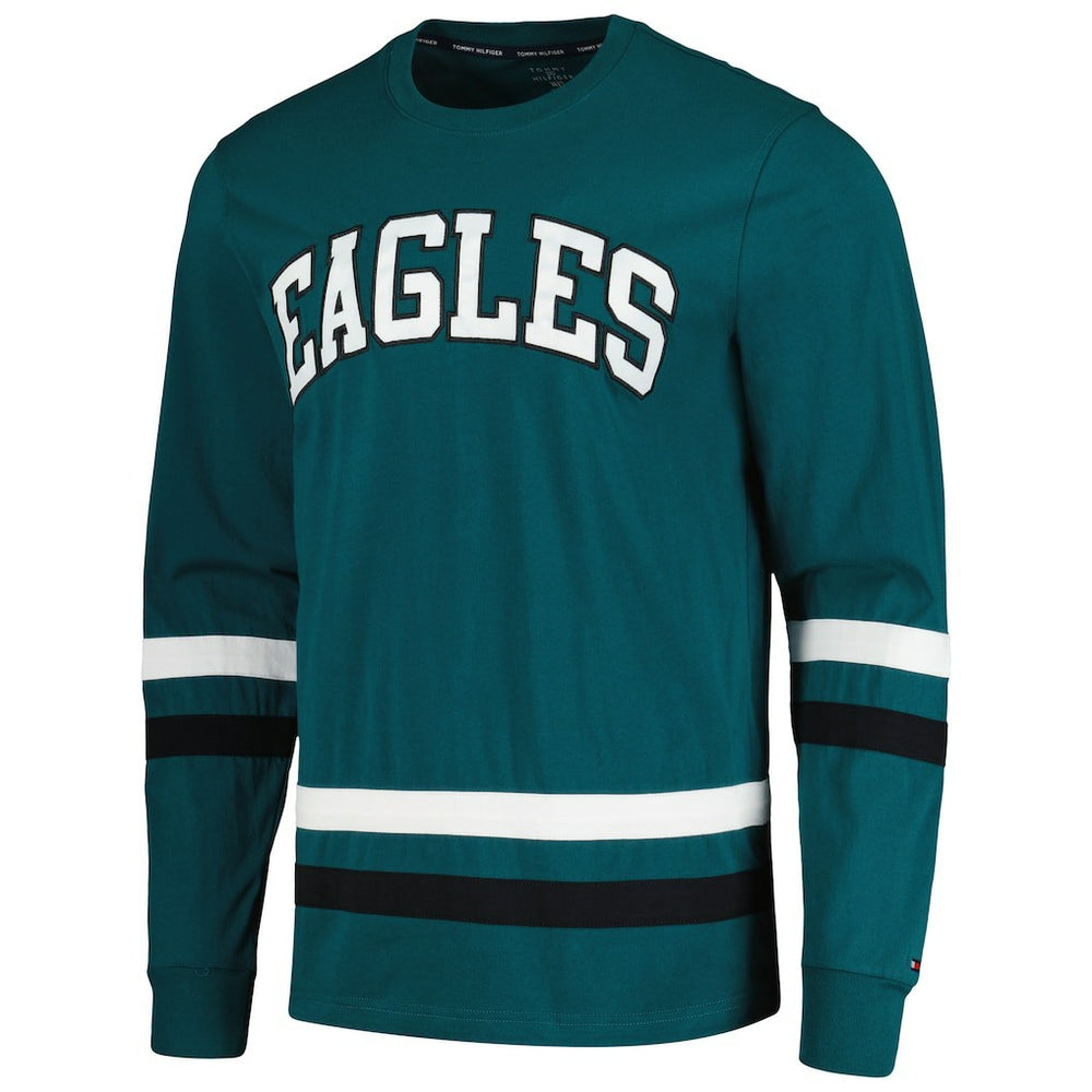 Philadelphia Eagles Tommy Hilfiger Nolan Long Sleeve T-Shirt - Midnight Green/Black - NFL