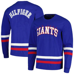 New York Giants Tommy Hilfiger Nolan Long Sleeve T-Shirt - Royal/Red - NFL