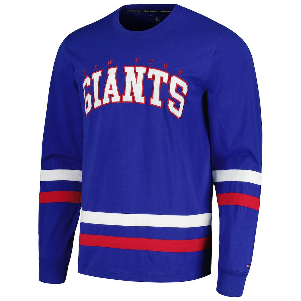 New York Giants Tommy Hilfiger Nolan Long Sleeve T-Shirt - Royal/Red - NFL