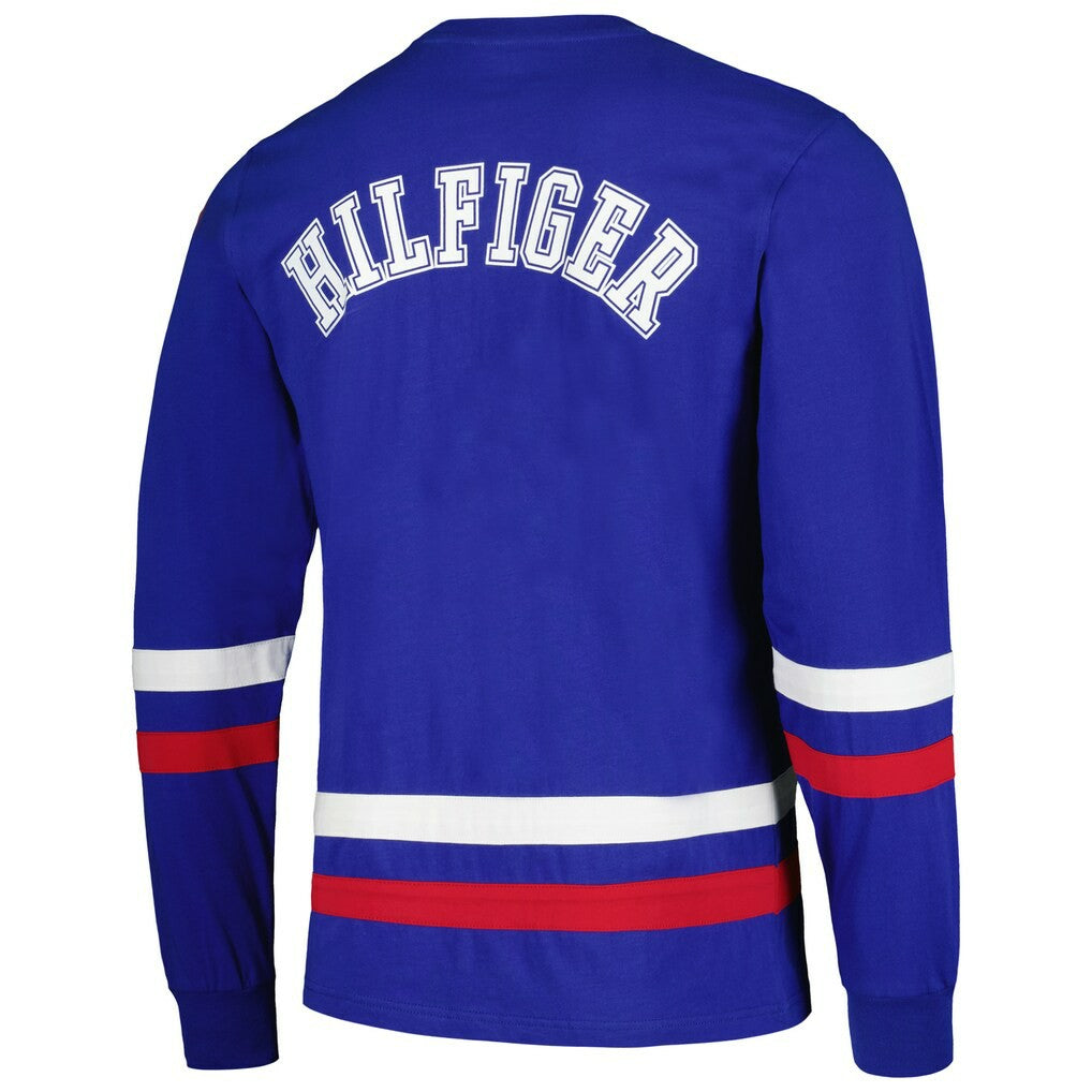 New York Giants Tommy Hilfiger Nolan Long Sleeve T-Shirt - Royal/Red - NFL