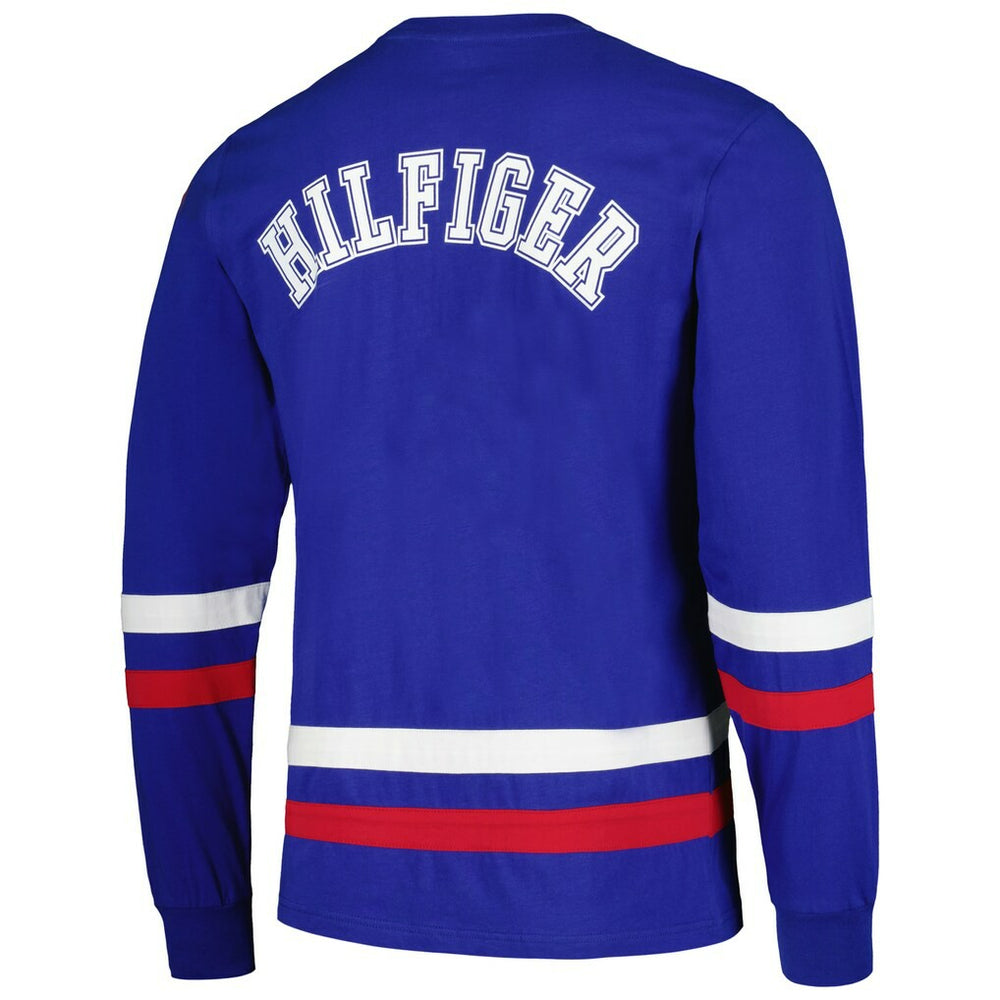 New York Giants Tommy Hilfiger Nolan Long Sleeve T-Shirt - Royal/Red - NFL