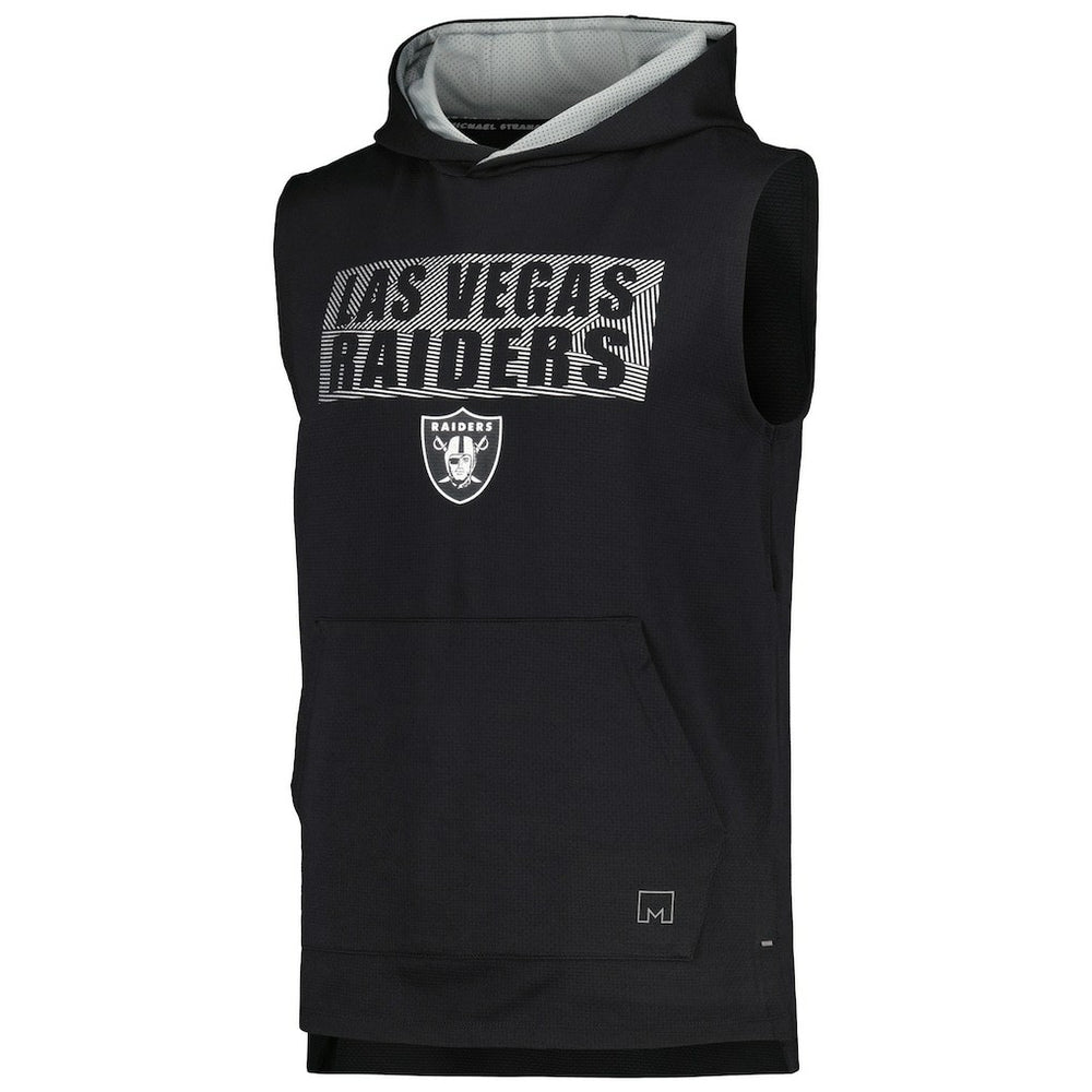 Las Vegas Raiders MSX by Michael Strahan Marathon Sleeveless Pullover Hoodie - Black - NFL
