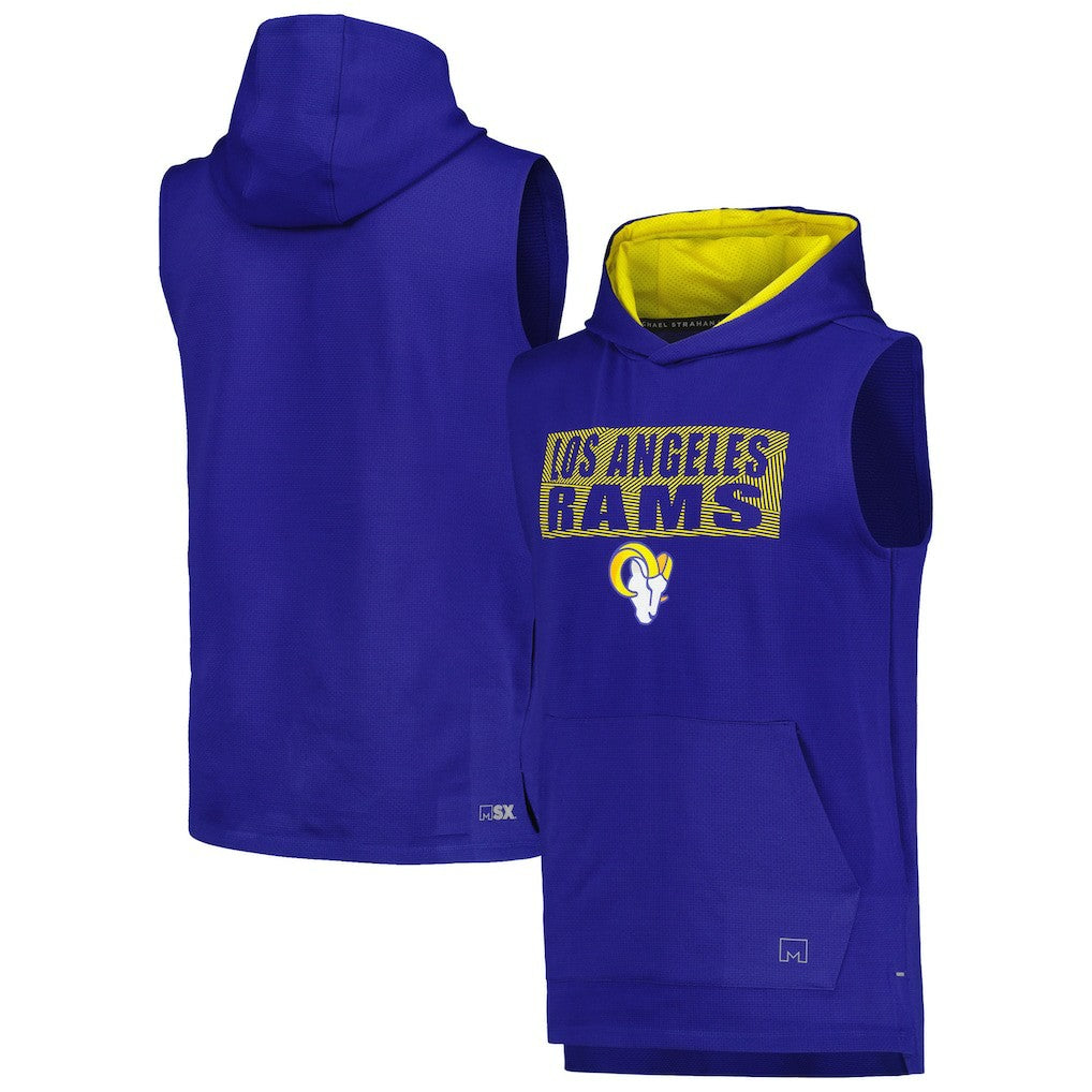 Los Angeles Rams MSX by Michael Strahan Marathon Sleeveless Pullover Hoodie - Royal - NFL