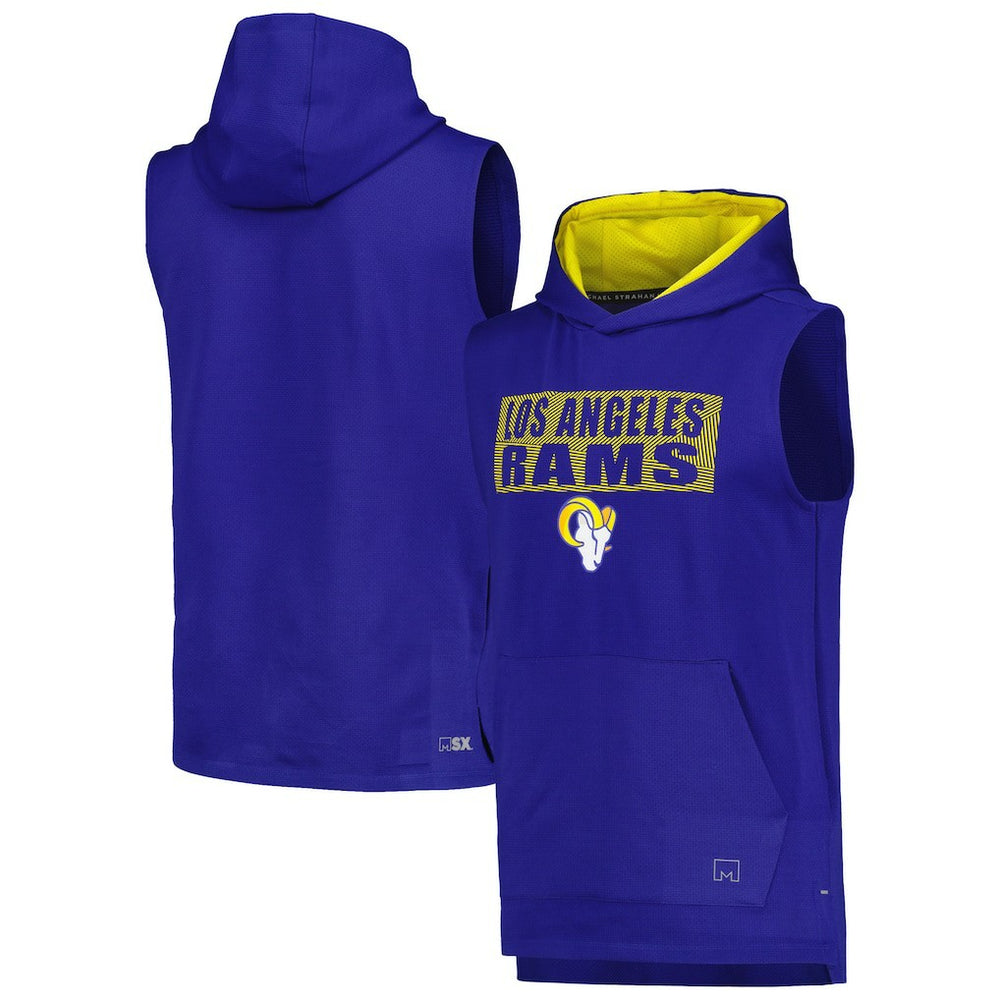 Los Angeles Rams MSX by Michael Strahan Marathon Sleeveless Pullover Hoodie - Royal - NFL