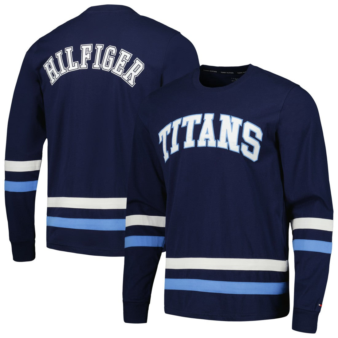 Tennessee Titans Tommy Hilfiger Nolan Long Sleeve T-Shirt - Navy/Light Blue - NFL