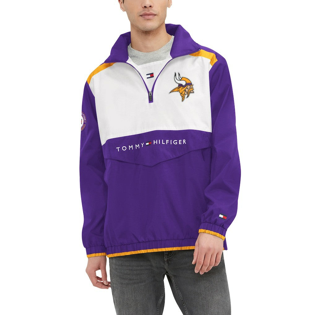 Minnesota Vikings Tommy Hilfiger Carter Half-Zip Hooded Top - Purple/White - NFL