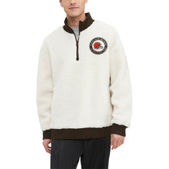Cleveland Browns Tommy Hilfiger Jordan Sherpa Quarter-Zip Sweatshirt - Cream - NFL