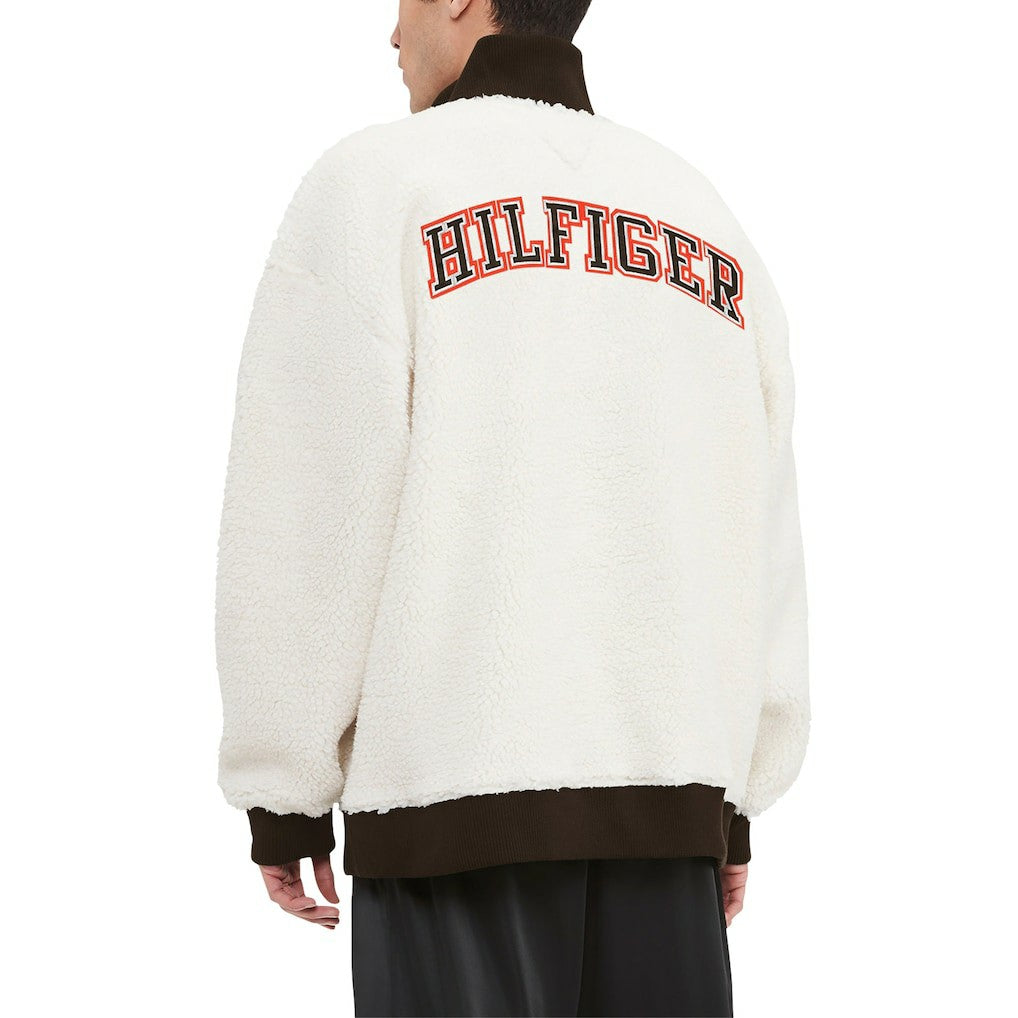 Cleveland Browns Tommy Hilfiger Jordan Sherpa Quarter-Zip Sweatshirt - Cream - NFL