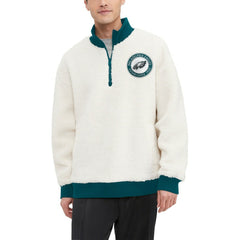 Philadelphia Eagles Tommy Hilfiger Jordan Sherpa Quarter-Zip Sweatshirt - Cream - NFL