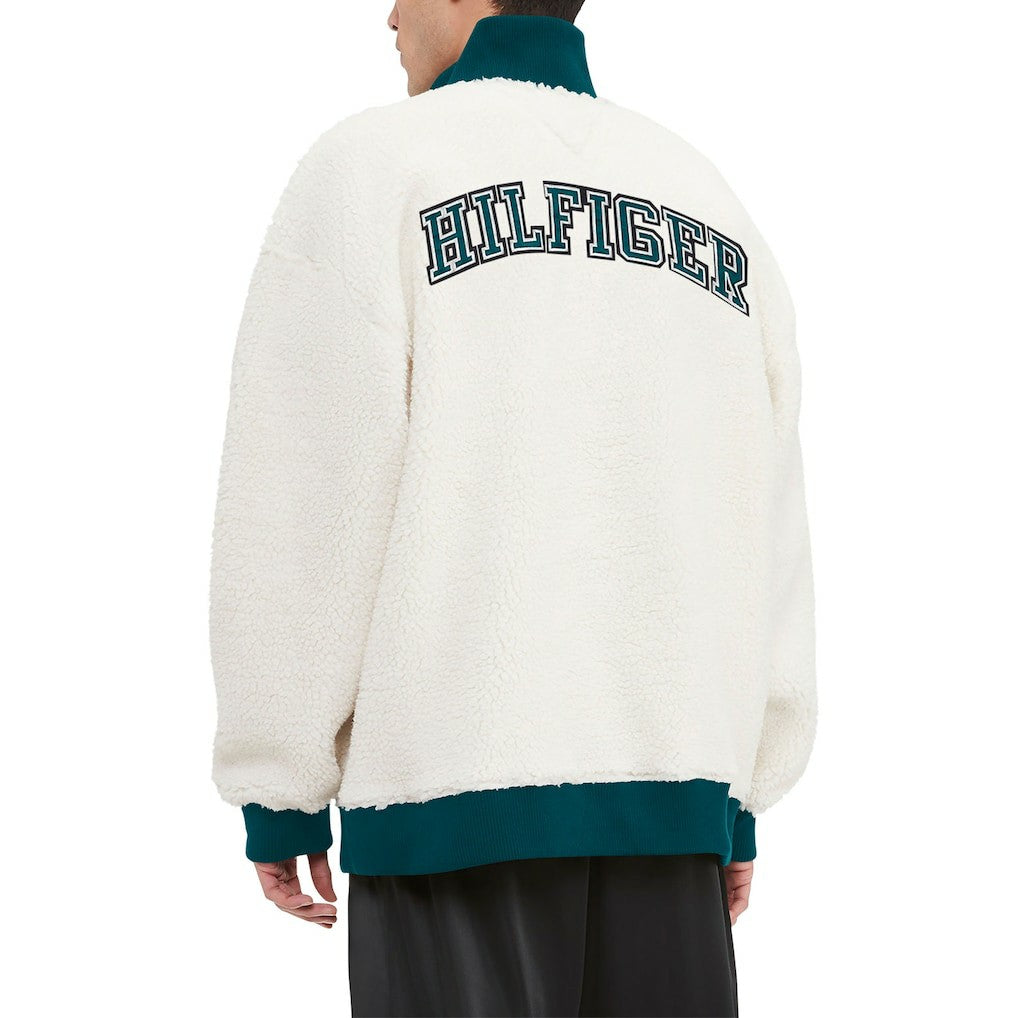 Philadelphia Eagles Tommy Hilfiger Jordan Sherpa Quarter-Zip Sweatshirt - Cream - NFL
