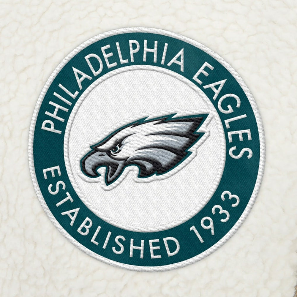 Philadelphia Eagles Tommy Hilfiger Jordan Sherpa Quarter-Zip Sweatshirt - Cream - NFL