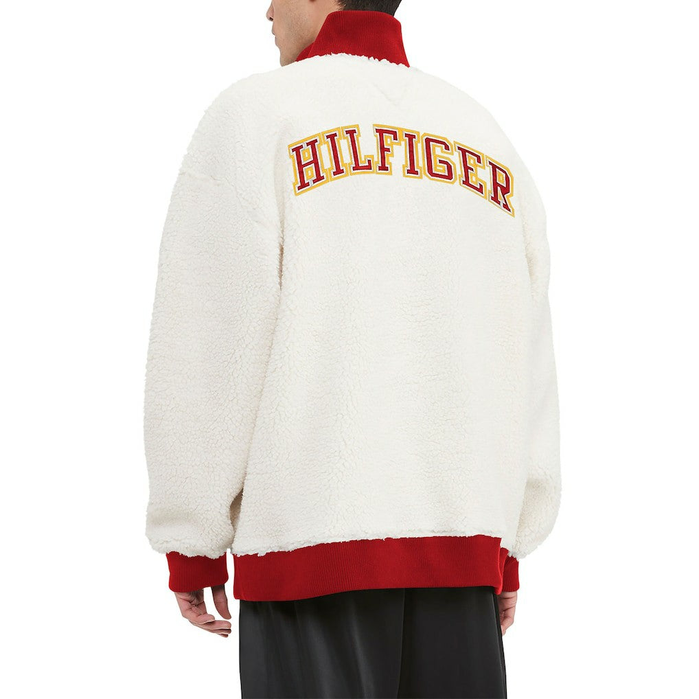 Kansas City Chiefs Tommy Hilfiger Jordan Sherpa Quarter-Zip Sweatshirt - Cream - NFL