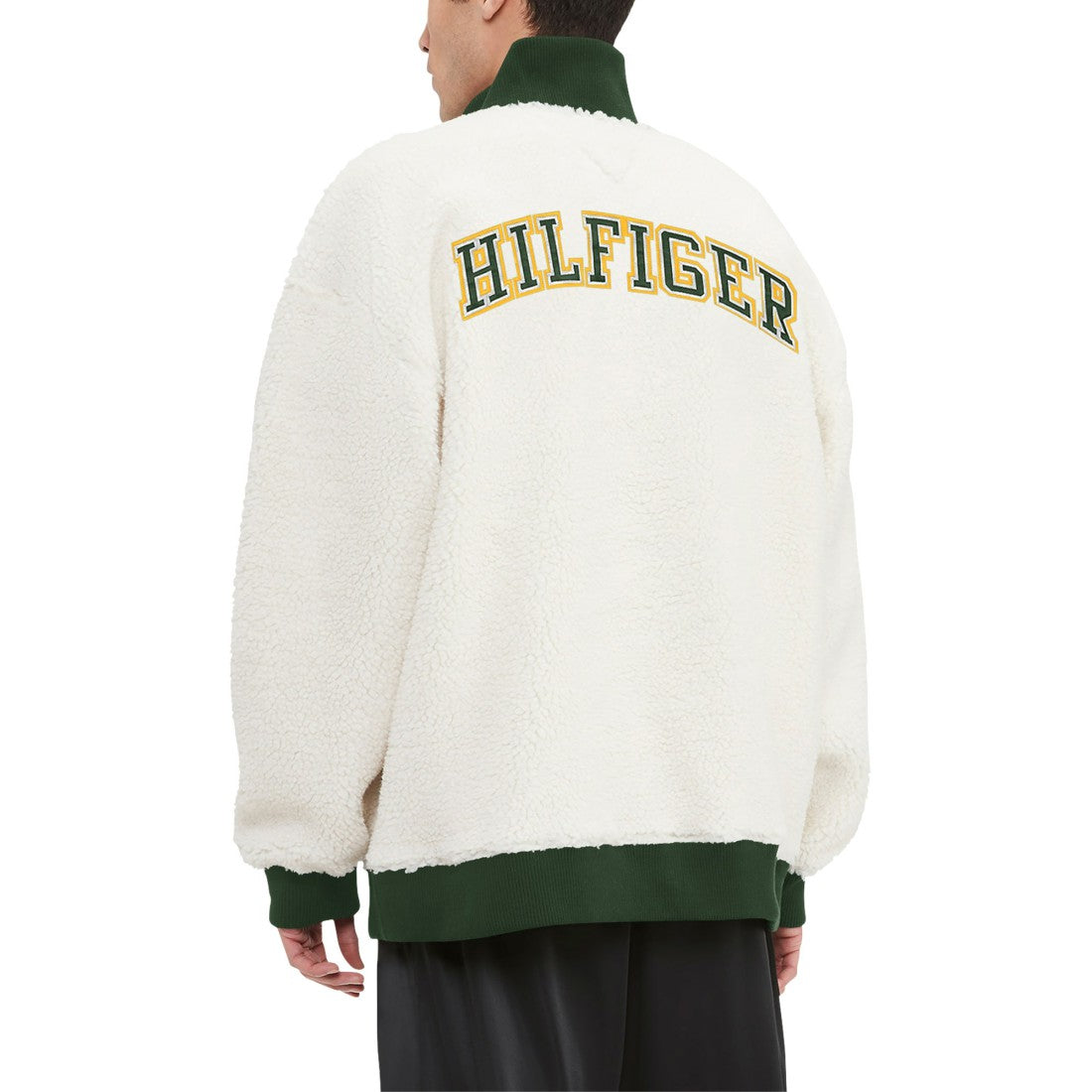 Green Bay Packers Tommy Hilfiger Jordan Sherpa Quarter-Zip Sweatshirt - Cream - NFL