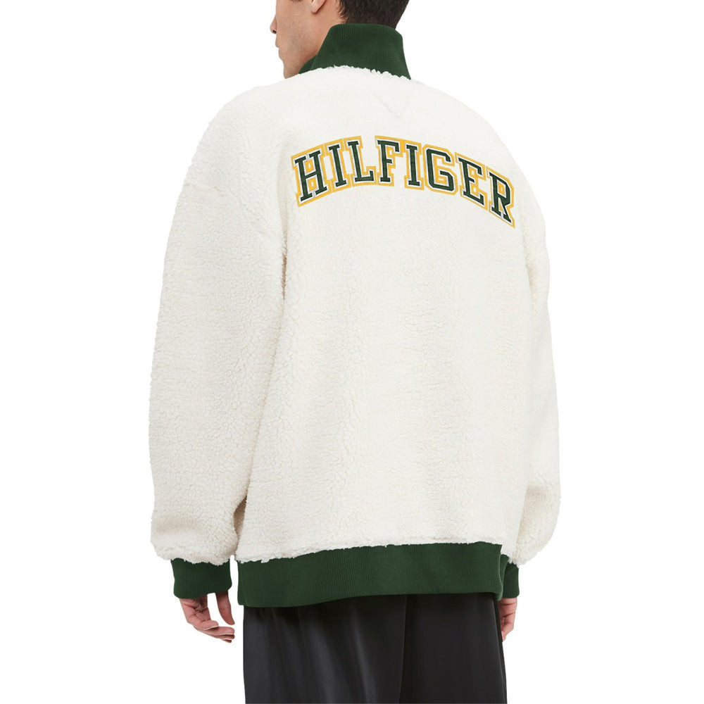 Green Bay Packers Tommy Hilfiger Jordan Sherpa Quarter-Zip Sweatshirt - Cream - NFL