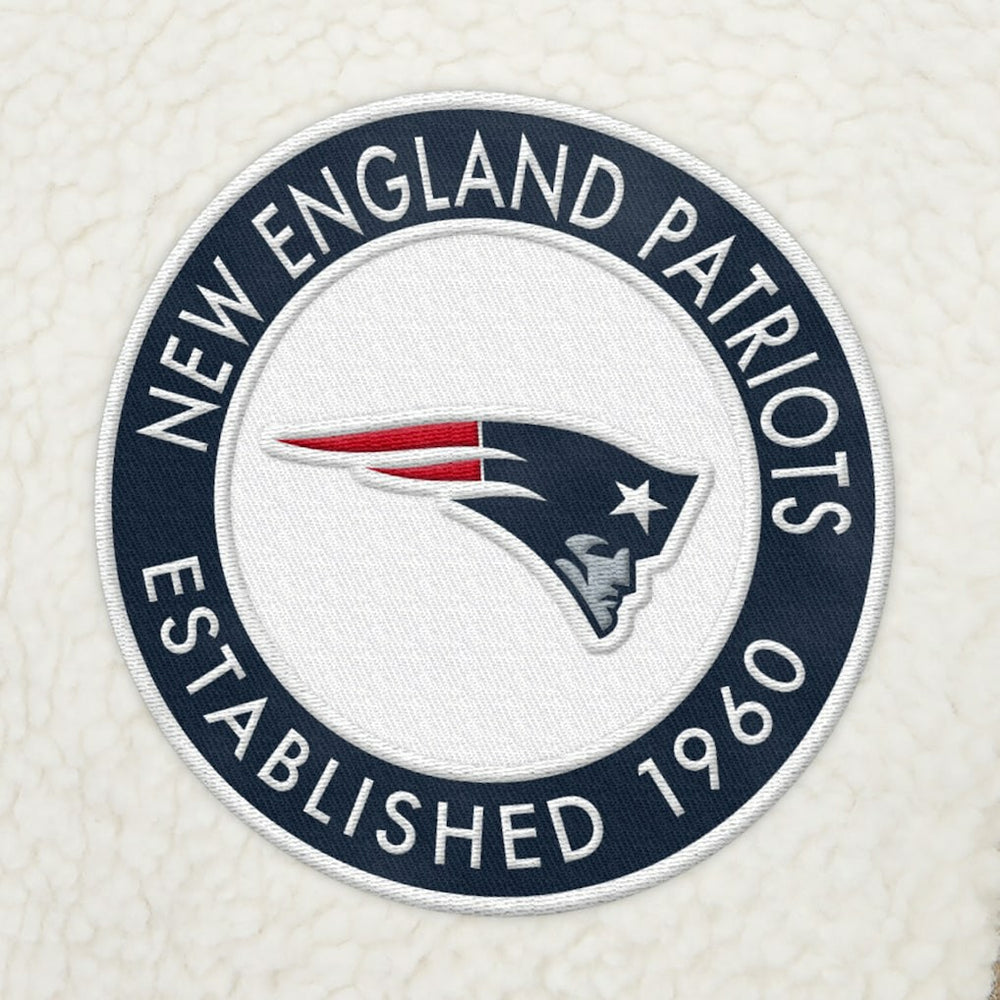 New England Patriots Tommy Hilfiger Jordan Sherpa Quarter-Zip Sweatshirt - Cream - NFL