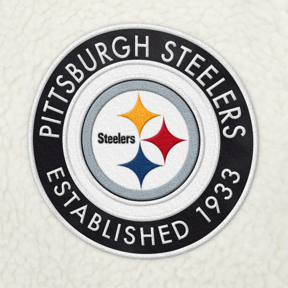 Pittsburgh Steelers Tommy Hilfiger Jordan Sherpa Quarter-Zip Sweatshirt - Cream - NFL