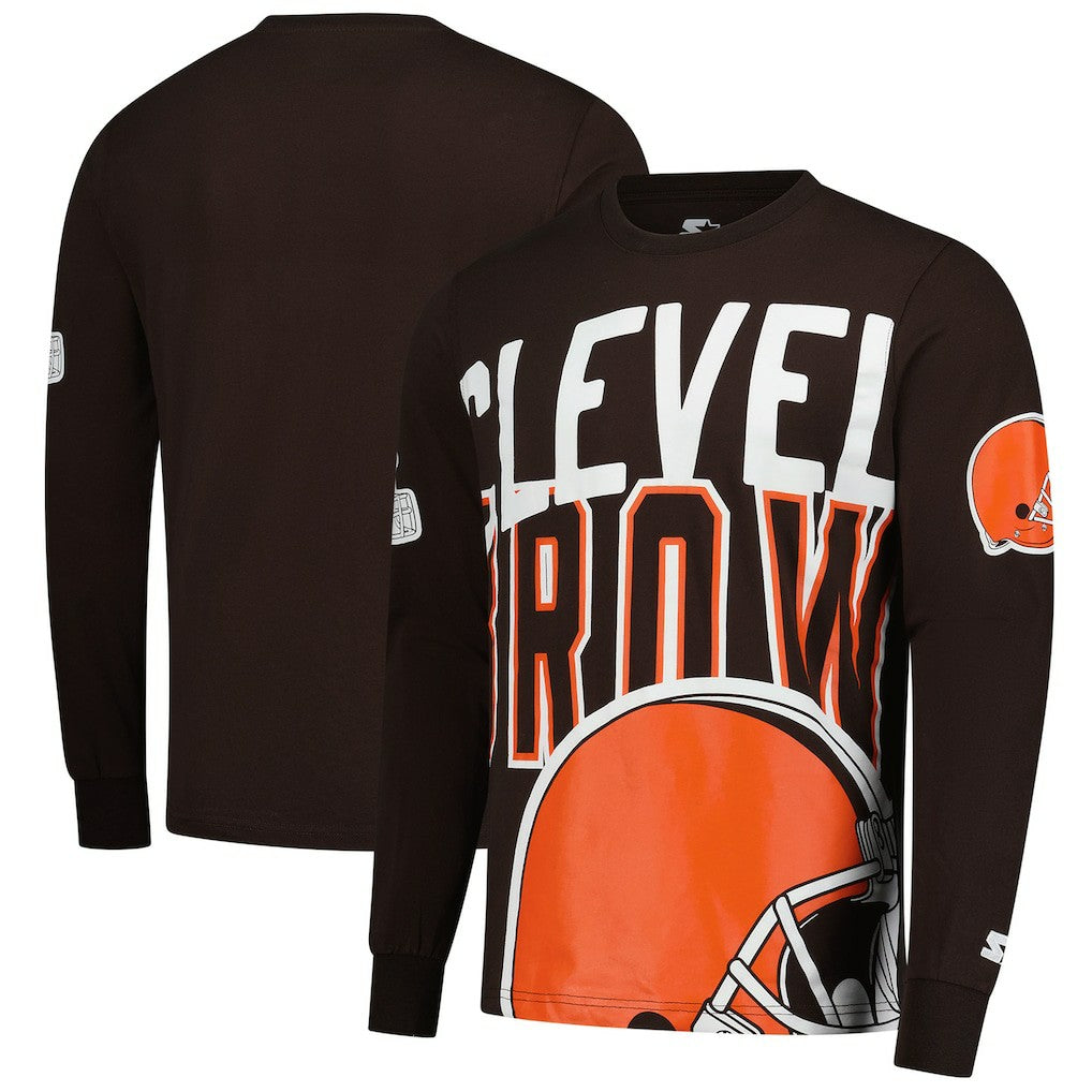 Cleveland Browns Starter Clutch Hit Long Sleeve T-Shirt - Brown - NFL