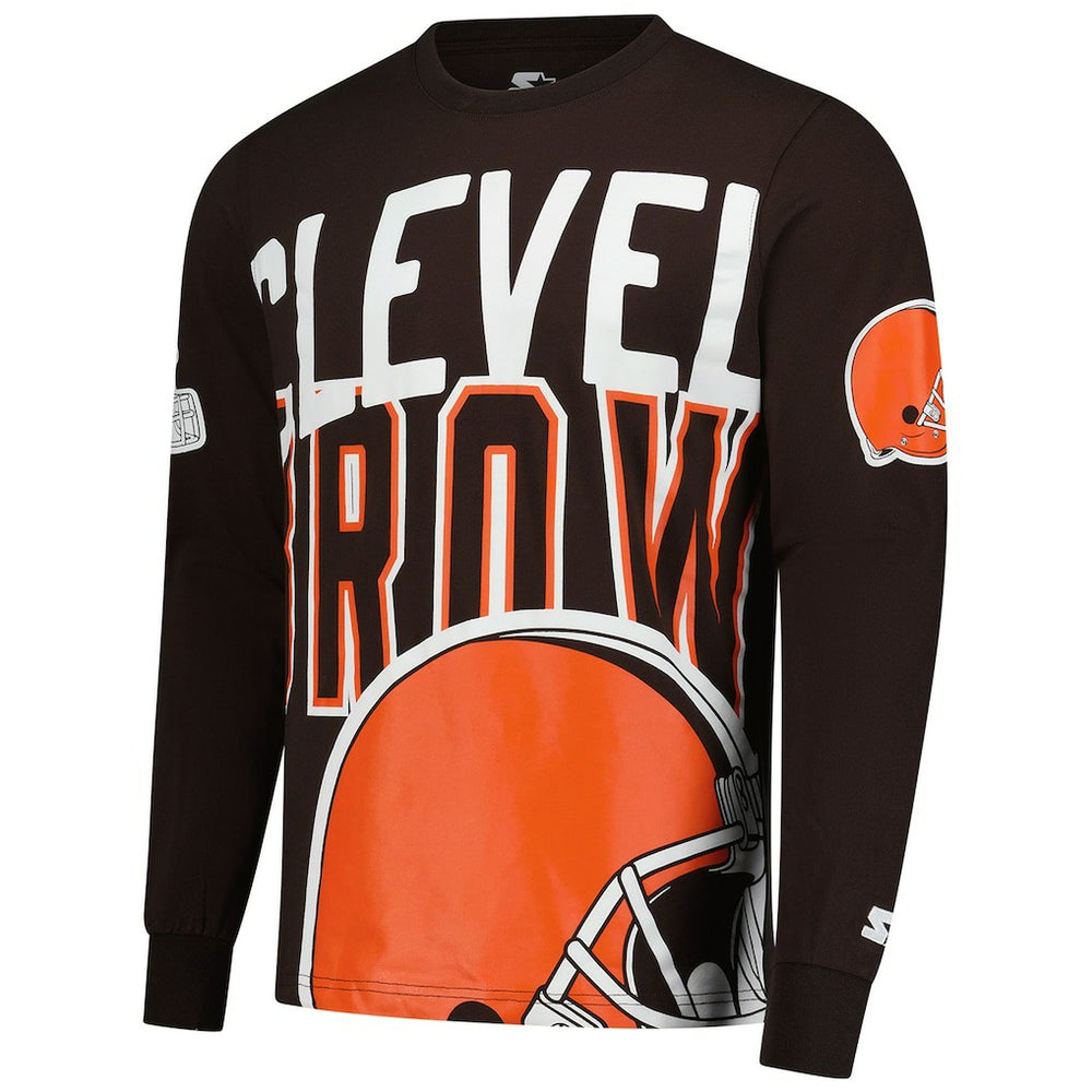 Cleveland Browns Starter Clutch Hit Long Sleeve T-Shirt - Brown - NFL