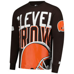 Cleveland Browns Starter Clutch Hit Long Sleeve T-Shirt - Brown - NFL